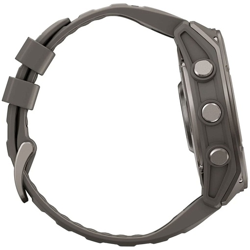 Часы Garmin fenix 9 – 47mm, Titanium with Pebble Grey Silicone Band 