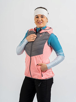 Жилетка женская NONAME HYBRID VEST 24 WOS SALMON ROSE/GREY, р-р 4-S